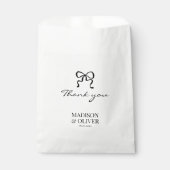 Whimsical Black Bow Monogram Wedding Thank you Bedankzakje (Voorkant)