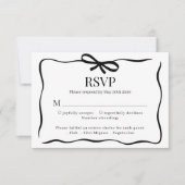 Whimsical Black Bow Tie Wedding Menu Choice Rsvp (Voorkant)