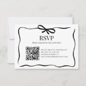 Whimsical Black Bow Tie Wedding QR Code Rsvp (Voorkant)
