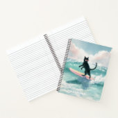 Whimsical Black Cat Beach Notitieboek (Binnen)