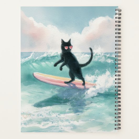Whimsical Black Cat Beach Planner (Achterkant)