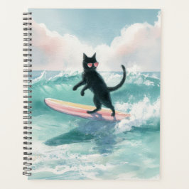 Whimsical Black Cat Beach Planner