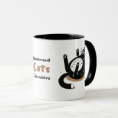 Whimsical Black Cat Black Cat Sleeping Belly Up Mok (Voorkant rechts)