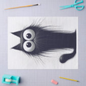 Whimsical Black Cat Cartoon Tissuepapier (Craft)