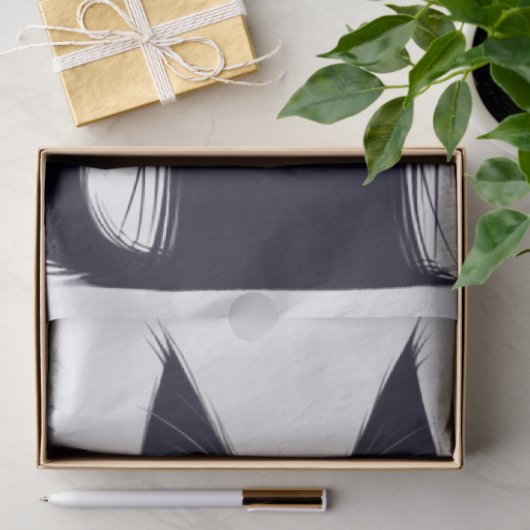 Whimsical Black Cat Cartoon Tissuepapier (Geschenk)