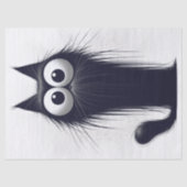 Whimsical Black Cat Cartoon Tissuepapier (Voorkant)