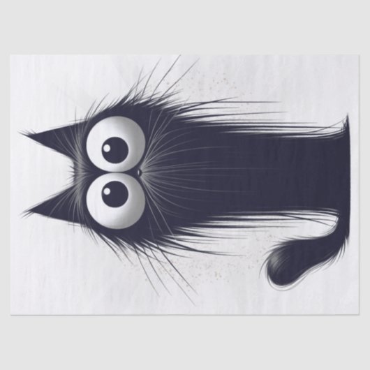 Whimsical Black Cat Cartoon Tissuepapier (Voorkant)