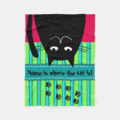 Whimsical Black Cat Fleece Blanket (Voorkant)