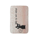 Whimsical Black Cat Glittery Wake up and make-up Badmat (Voorkant Verticaal)
