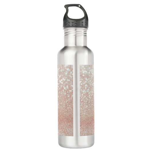 Whimsical Black Cat Glittery Wake up and make-up Waterfles (Achterkant)