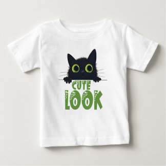 "Whimsical Black Cat Kinderen T-shirt – Perfect Cu