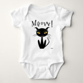 Whimsical Black Cat Meow! Romper (Voorkant)