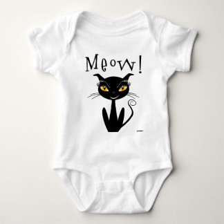 Whimsical Black Cat Meow! Romper