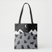 Whimsical Black Cat Night Tote Bag (Voorkant)