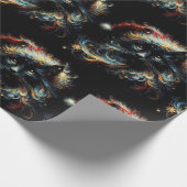 Whimsical Black Cat Santa Christmas Hat Decoupage Cadeaupapier (Hoek)