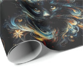 Whimsical Black Cat Santa Christmas Hat Decoupage Cadeaupapier (Rol Hoek)