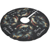 Whimsical Black Cat Santa Christmas Pet Seizoensge Kerstboom Rok (Gekanteld)