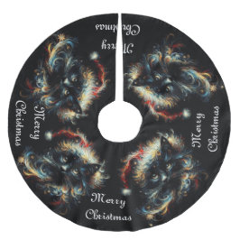 Whimsical Black Cat Santa Christmas Pet Seizoensge Kerstboom Rok