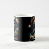 Whimsical Black Cat Santa Christmas Pet Seizoensge Koffiemok (Center)