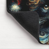 Whimsical Black Cat Santa Christmas Pet Seizoensge Muismat (Hoek)