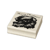 Whimsical Black Cat Santa Christmas Pet Seizoensge Rubberstempel (Stempel)