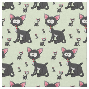 Whimsical Black Cats Stof