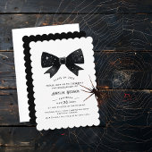 Whimsical Black Coquette Boog Afstudeerfeest Kaart