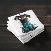 Whimsical Black Dog Christmas Magnet