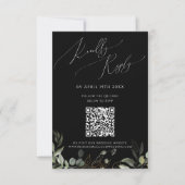 Whimsical Black en Gold QR Code RSVP Kaartje (Voorkant)