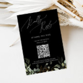 Whimsical Black en Gold QR Code RSVP Kaartje