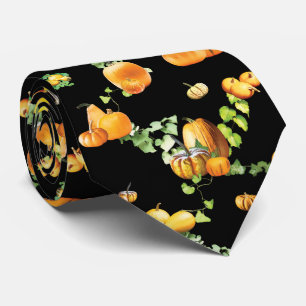 Whimsical Black en Oranje Pumpkin Pattern Stropdas