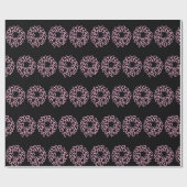 Whimsical Black en Pink Christmas Krans Patroon Cadeaupapier (Vlak)