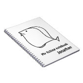 Whimsical Black en White Fish Notitieboek (Rechterzijde)