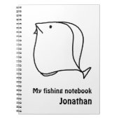Whimsical Black en White Fish Notitieboek (Voorkant)