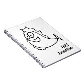 Whimsical Black en White Fish Notitieboek (Rechterzijde)