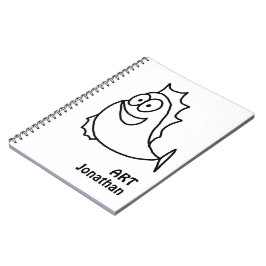 Whimsical Black en White Fish Notitieboek