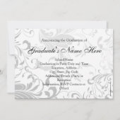 Whimsical Black en White Swirl Afstuderen Kaart (Achterkant)