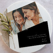 Whimsical Black Faded Photo Bridesmaid Kaart