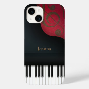 Whimsical Black Grand Piano, gepersonaliseerd Case-Mate iPhone 14 Hoesje
