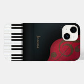 Whimsical Black Grand Piano, gepersonaliseerd Case-Mate iPhone Case (Achterkant (horizontaal))