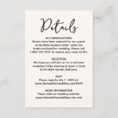 Whimsical Black Heart Wedding Details Informatiekaartje (Voorkant)