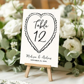 Whimsical Black Heart Wedding Kaart