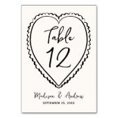 Whimsical Black Heart Wedding Kaart (Voorkant)