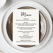 Whimsical Black Heart Wedding Menu