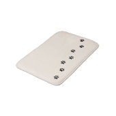 Whimsical Black Kat Paw Print Ivory Bath Mat (Gekanteld)