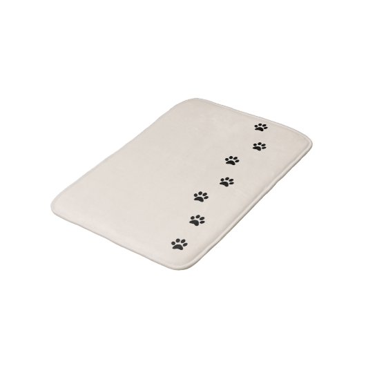Whimsical Black Kat Paw Print Ivory Bath Mat (Gekanteld)