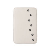 Whimsical Black Kat Paw Print Ivory Bath Mat (Voorkant Verticaal)