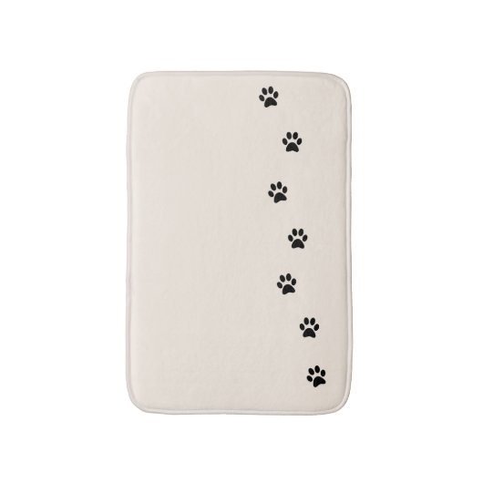Whimsical Black Kat Paw Print Ivory Bath Mat (Voorkant Verticaal)