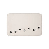 Whimsical Black Kat Paw Print Ivory Bath Mat (Voorkant)