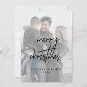 Whimsical Black Merry 2 Verticale foto's Feestdagenkaart (Voorkant)